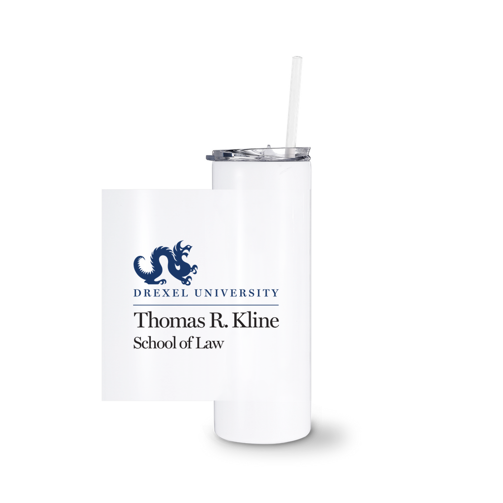 Drexel University Kline School of Law White Tumblers With Straw